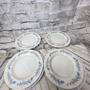 4 Theodore Haviland Clinton A 1949 New York 4 Salad  Plates 7.5 Inch Blue Floral